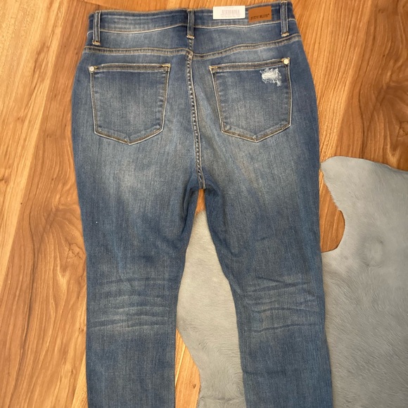 Judy Blue High Rise ButtonUp Straight Ripped Jeans - Picture 7 of 13